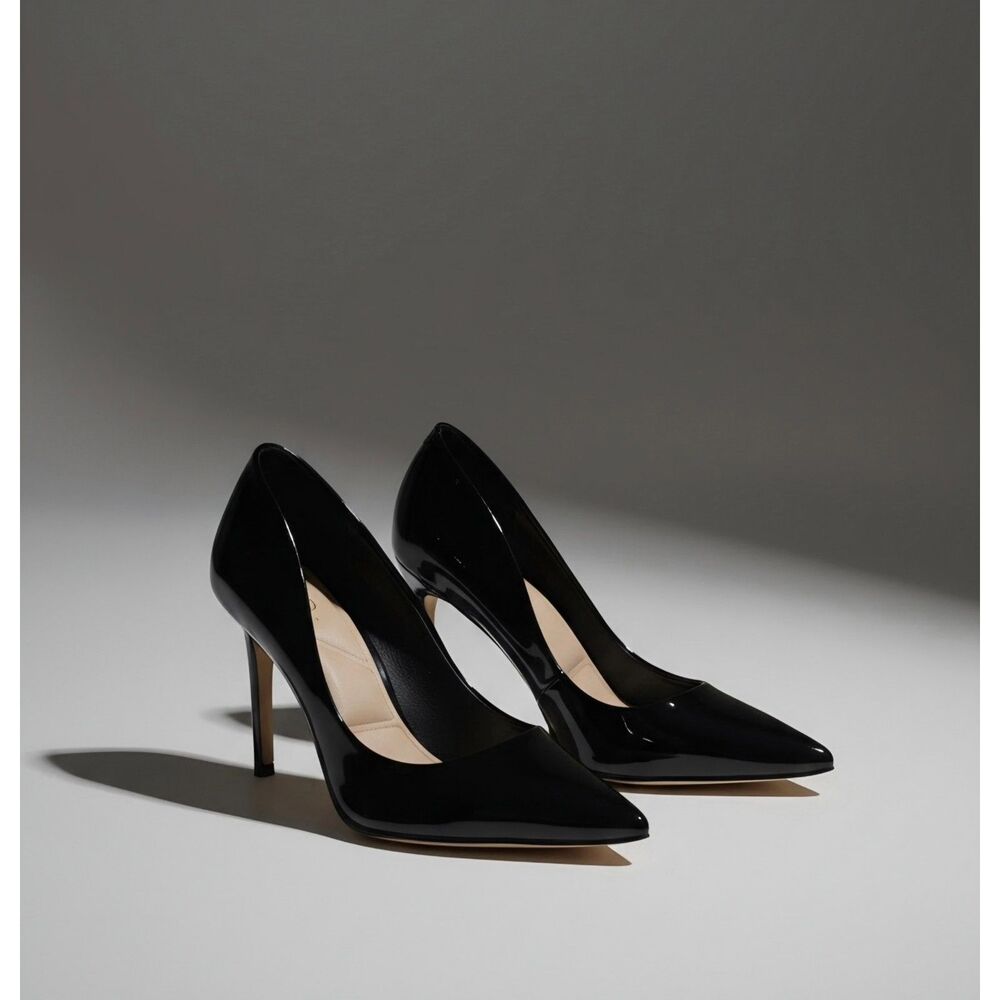 ALDO Stessy Black Patent Leather Pointed Toe Pillow Walk Heels Size 7